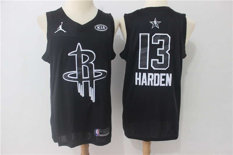 Men Houston Rockets #13 Harden Black 2108 All Stars NBA Jerseys->->NBA Jersey